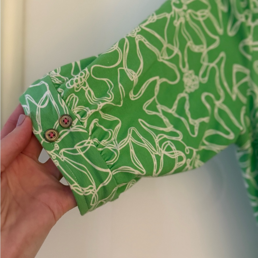 Lilly Pulitzer Green Ruffled Wrap Sundress - Picture 3 of 5